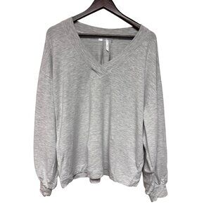 Travis Mathew Women's Sweatshirt Grey Lyocell V-Neck Soft Active Size Large